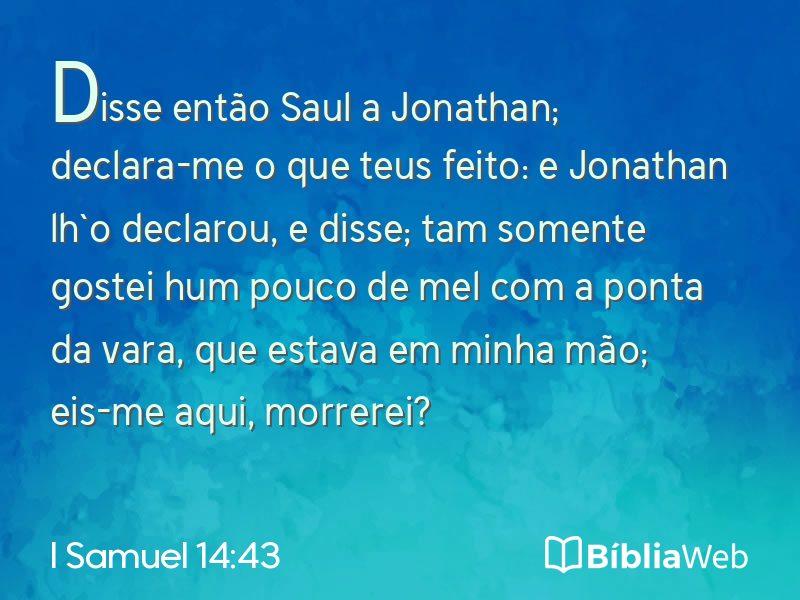I Samuel 14:43 em imagem para compartilhar