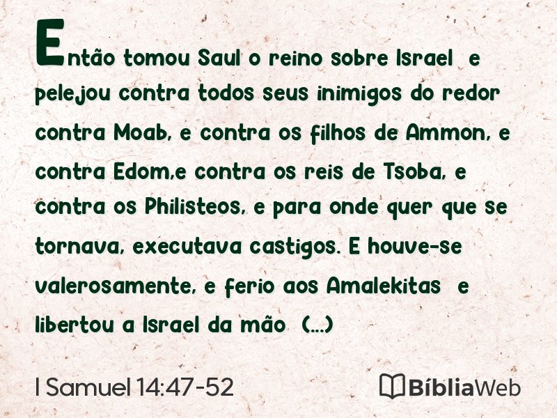 I Samuel 14:47-52 em imagem para compartilhar