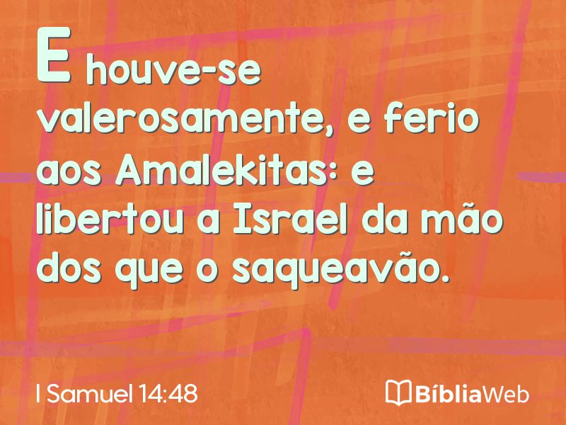 I Samuel 14:48 em imagem para compartilhar