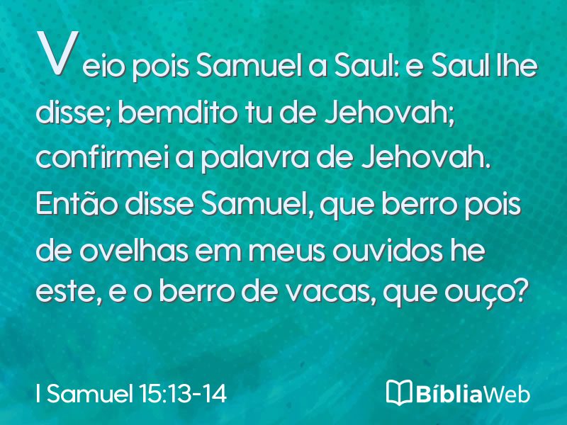 I Samuel 15:13-14 em imagem para compartilhar