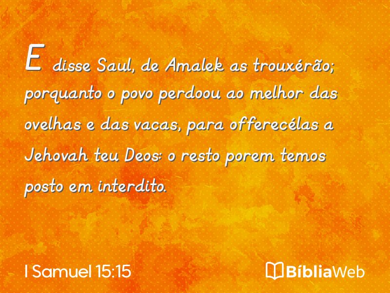 I Samuel 15:15 em imagem para compartilhar