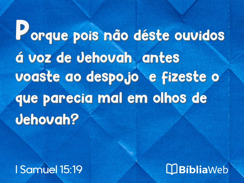 I Samuel 15:19 em imagem para compartilhar