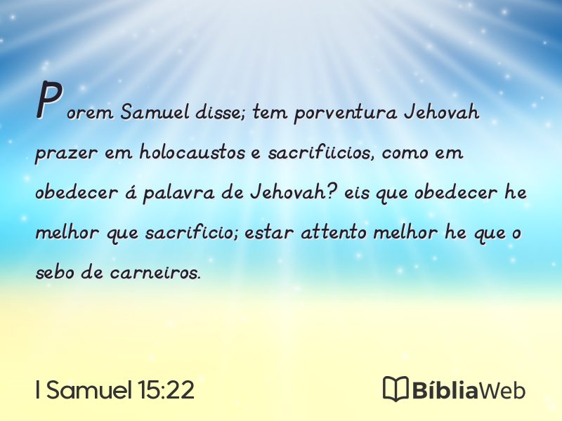 I Samuel 15:22 em imagem para compartilhar