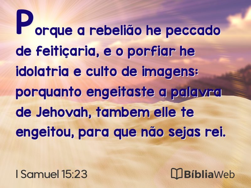 I Samuel 15:23 em imagem para compartilhar