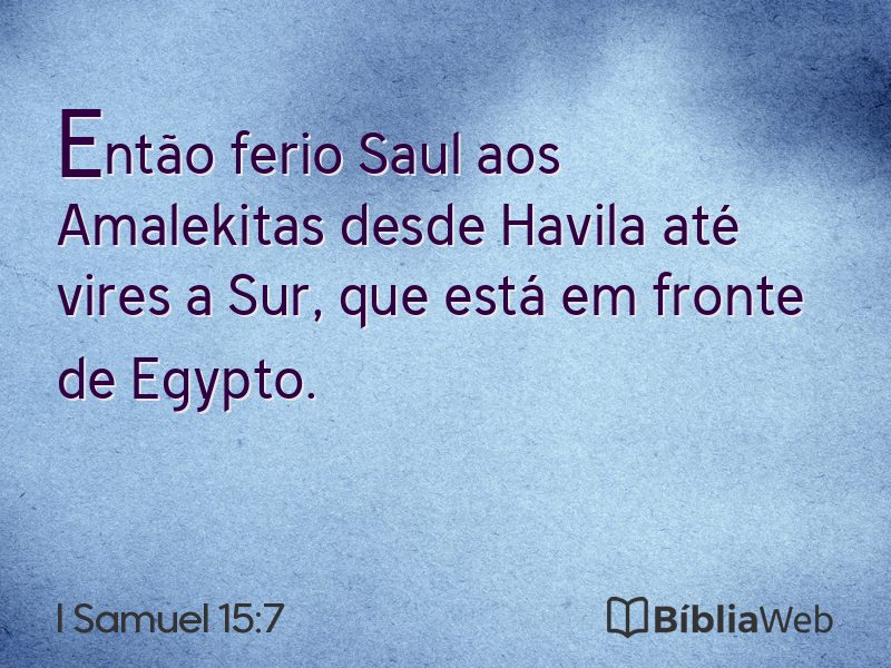 I Samuel 15:7 em imagem para compartilhar