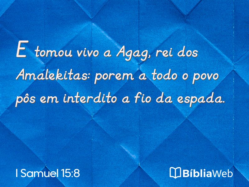 I Samuel 15:8 em imagem para compartilhar