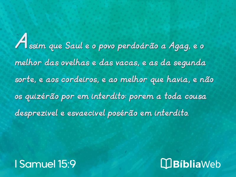 I Samuel 15:9 em imagem para compartilhar