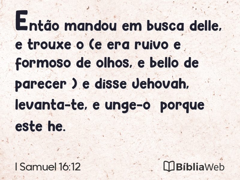 I Samuel 16:12 em imagem para compartilhar