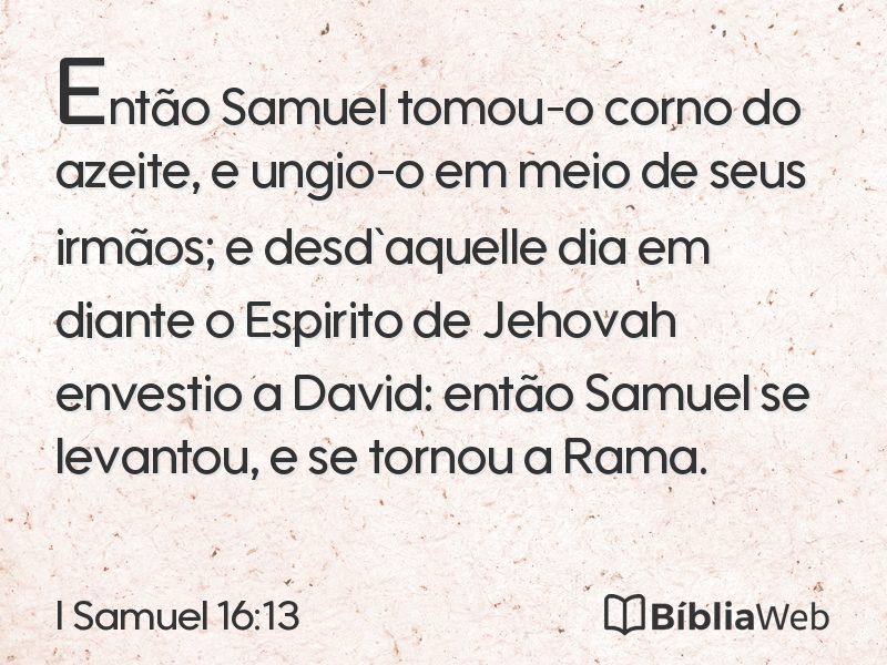 I Samuel 16:13 em imagem para compartilhar