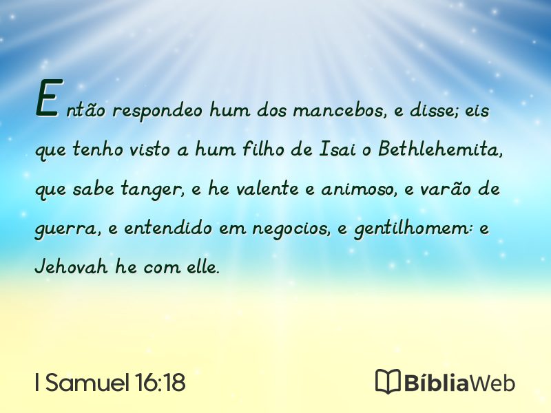 I Samuel 16:18 em imagem para compartilhar