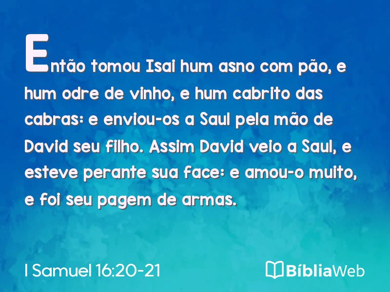 I Samuel 16:20-21 em imagem para compartilhar