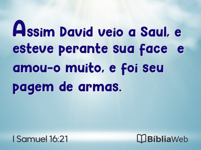 I Samuel 16:21 em imagem para compartilhar