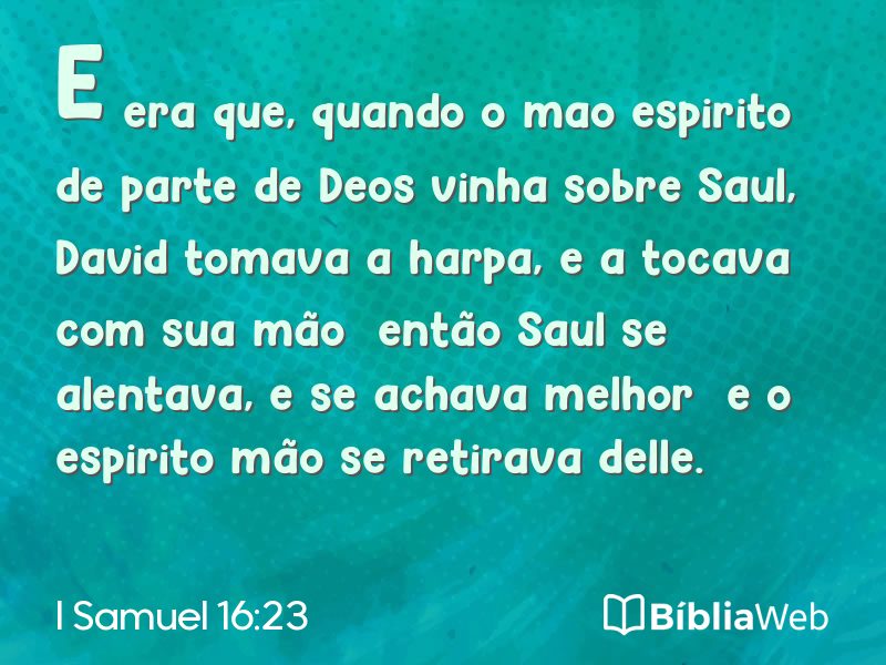 I Samuel 16:23 em imagem para compartilhar
