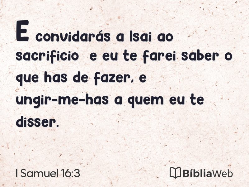 I Samuel 16:3 em imagem para compartilhar