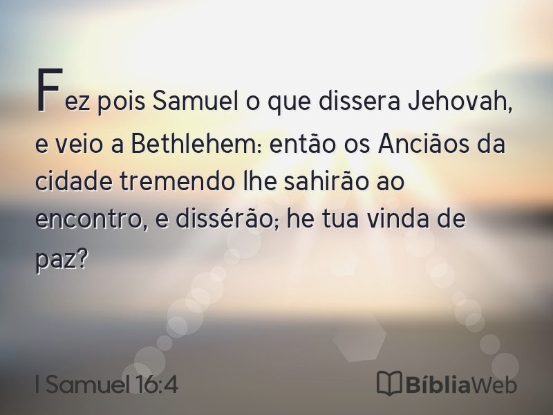 I Samuel 16:4 em imagem para compartilhar