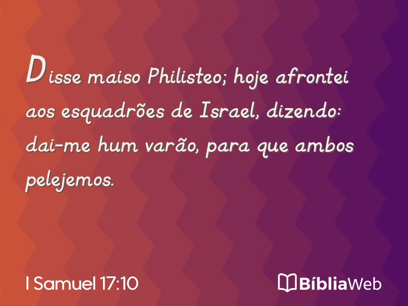 I Samuel 17:10 em imagem para compartilhar