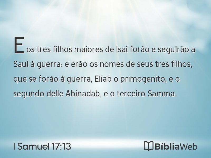 I Samuel 17:13 em imagem para compartilhar