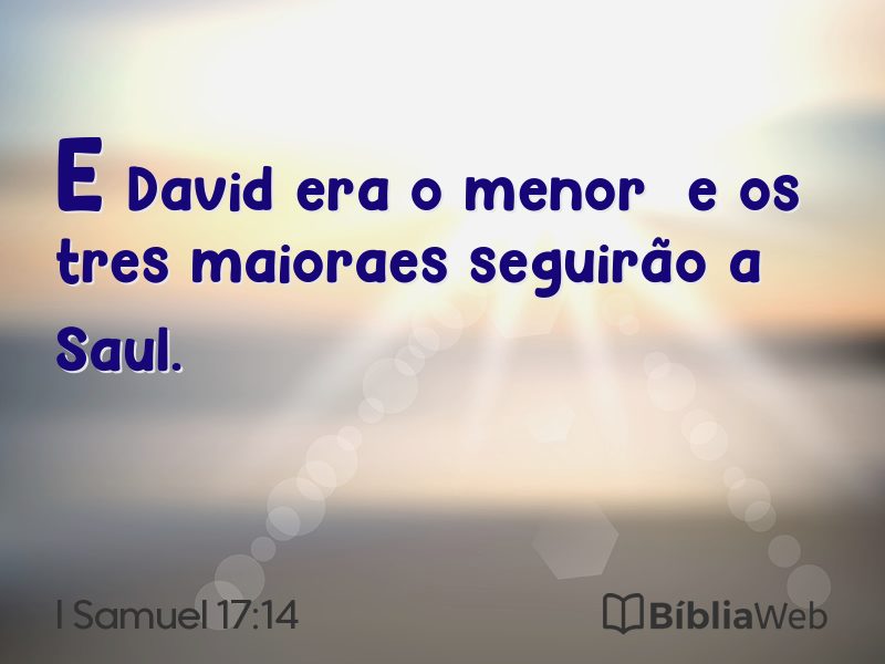 I Samuel 17:14 em imagem para compartilhar