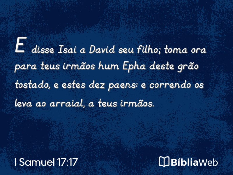 I Samuel 17:17 em imagem para compartilhar