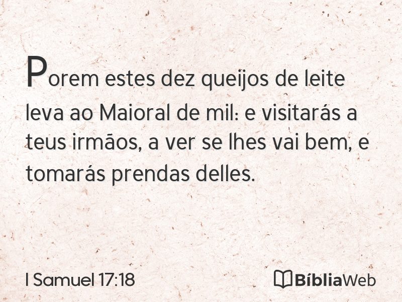 I Samuel 17:18 em imagem para compartilhar