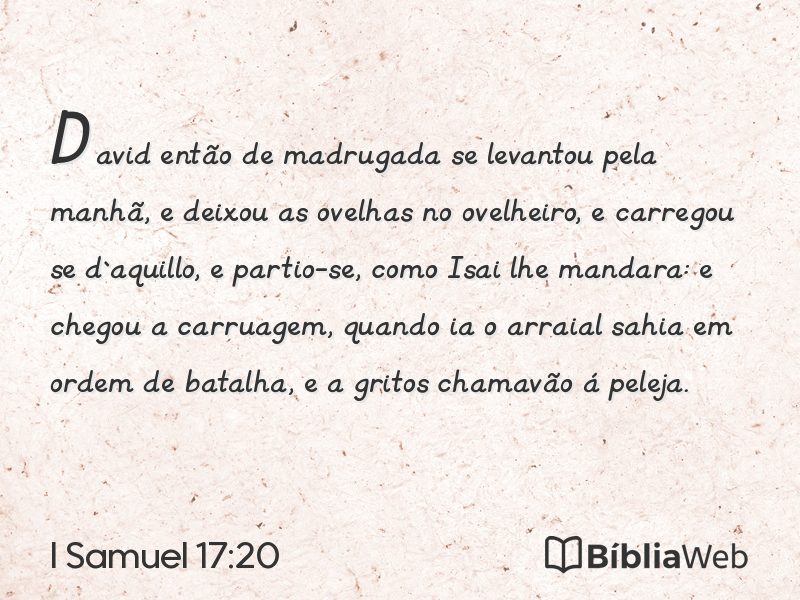 I Samuel 17:20 em imagem para compartilhar