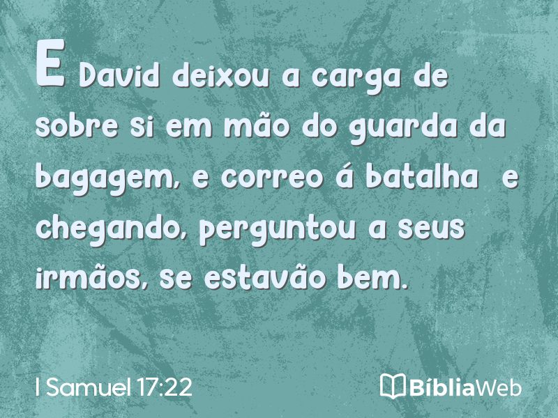 I Samuel 17:22 em imagem para compartilhar