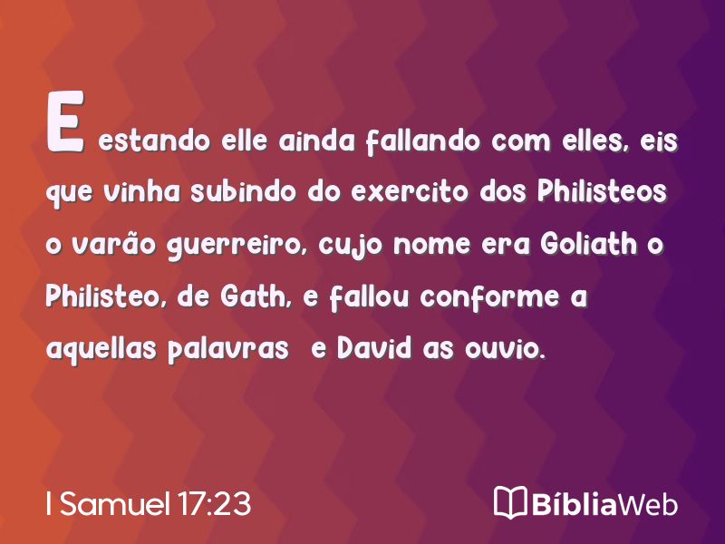 I Samuel 17:23 em imagem para compartilhar