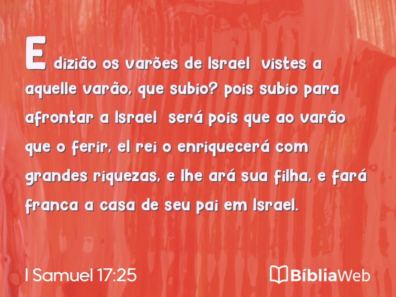 I Samuel 17:25 em imagem para compartilhar