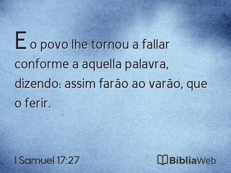 I Samuel 17:27 em imagem para compartilhar