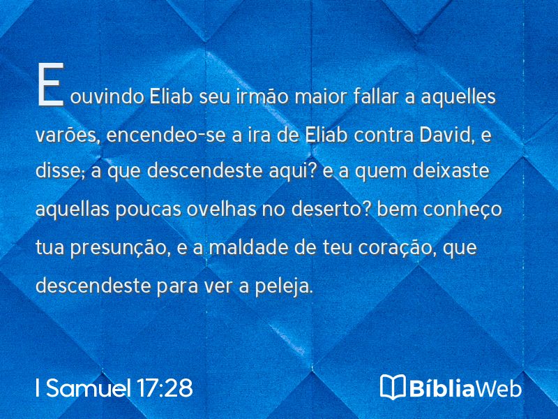 I Samuel 17:28 em imagem para compartilhar
