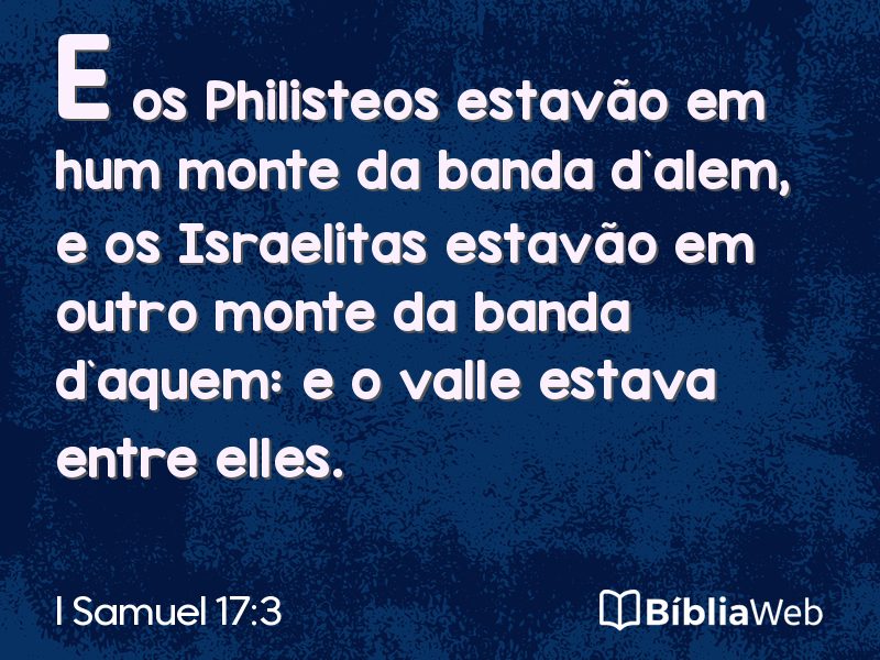 I Samuel 17:3 em imagem para compartilhar