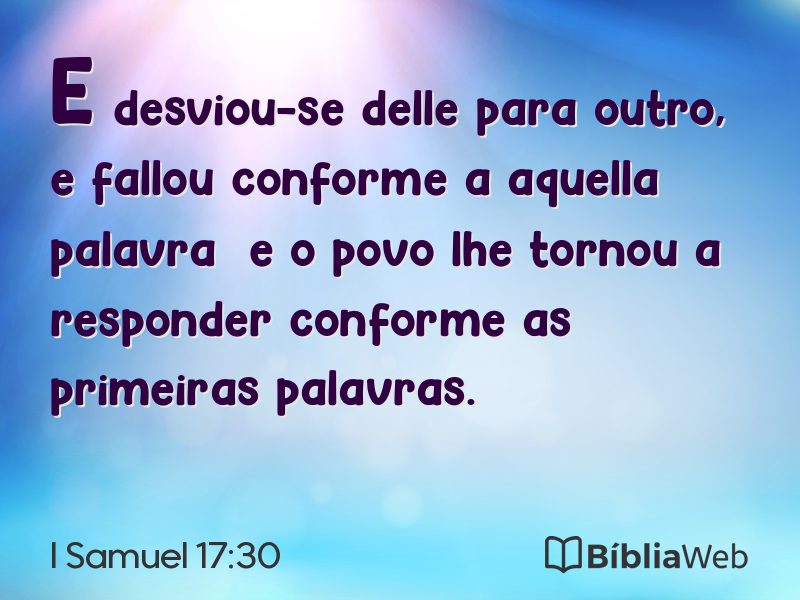 I Samuel 17:30 em imagem para compartilhar