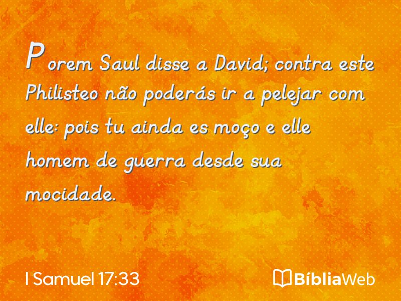 I Samuel 17:33 em imagem para compartilhar