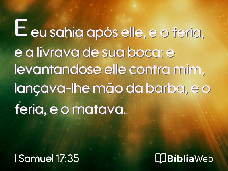 I Samuel 17:35 em imagem para compartilhar