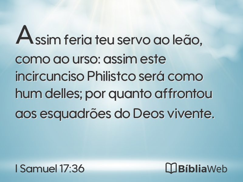 I Samuel 17:36 em imagem para compartilhar