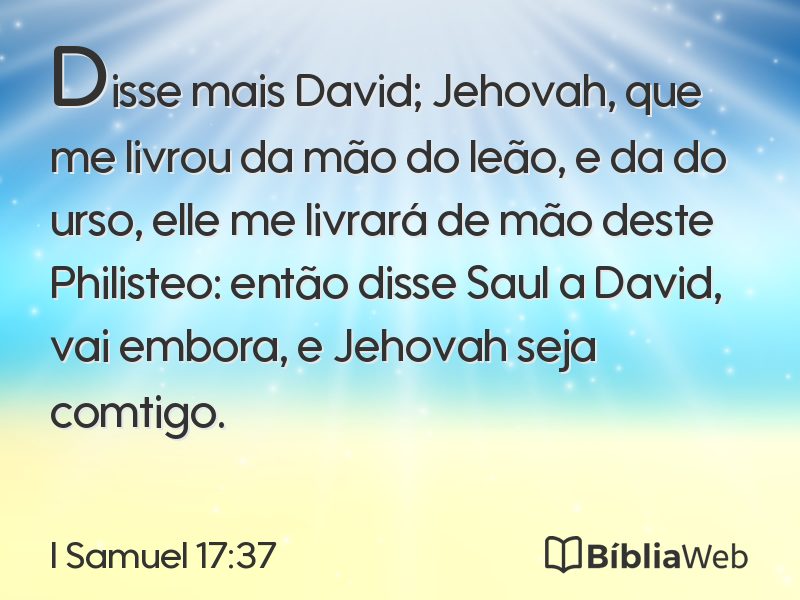 I Samuel 17:37 em imagem para compartilhar