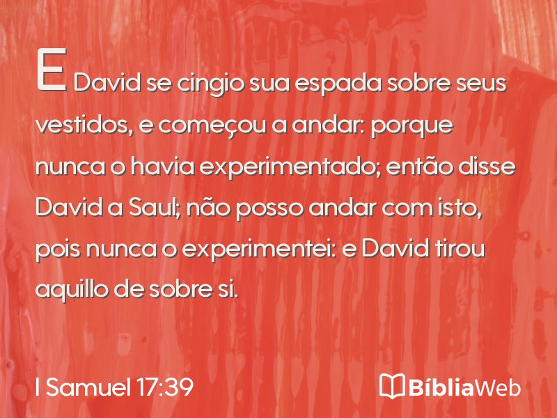 I Samuel 17:39 em imagem para compartilhar