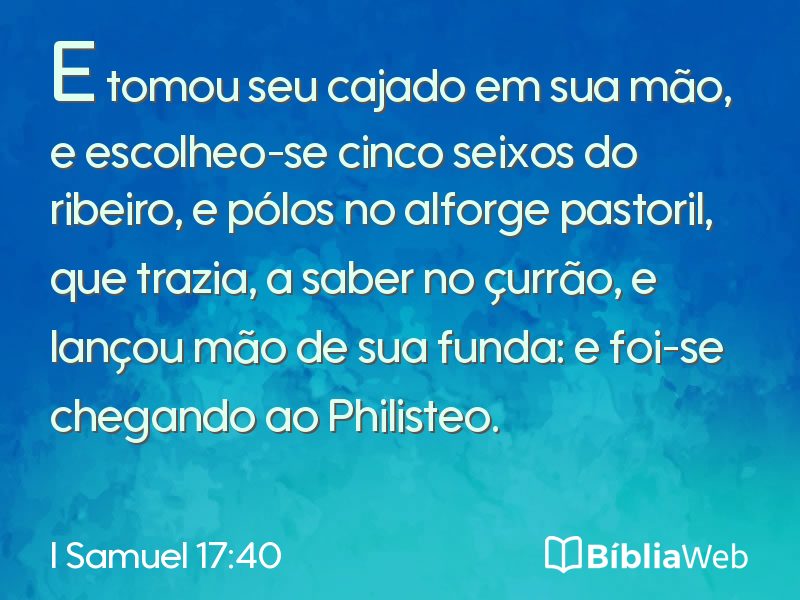 I Samuel 17:40 em imagem para compartilhar