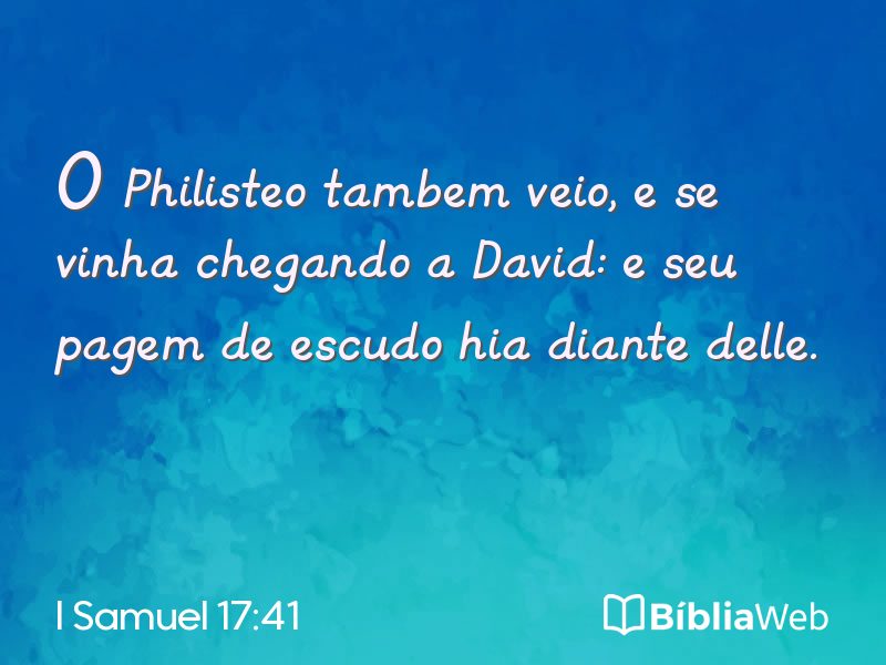 I Samuel 17:41 em imagem para compartilhar