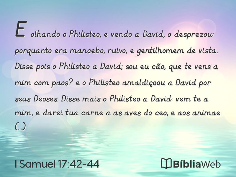 I Samuel 17:42-44 em imagem para compartilhar