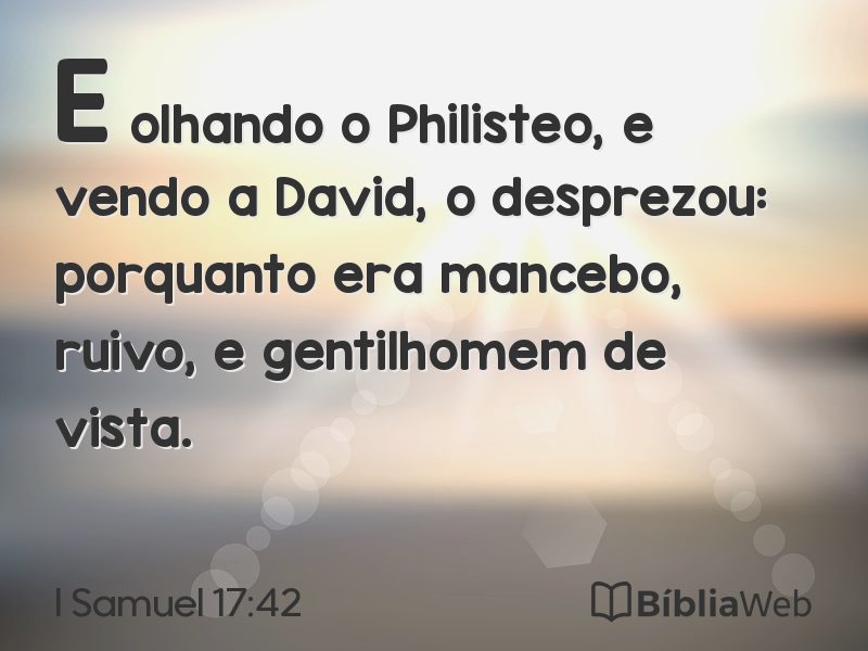 I Samuel 17:42 em imagem para compartilhar