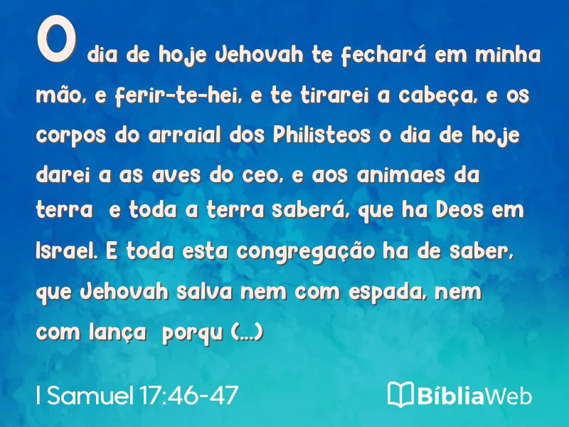 I Samuel 17:46-47 em imagem para compartilhar