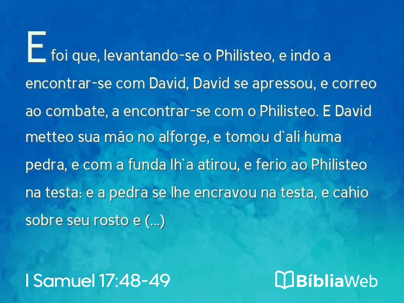 I Samuel 17:48-49 em imagem para compartilhar