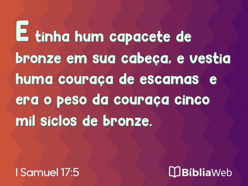 I Samuel 17:5 em imagem para compartilhar