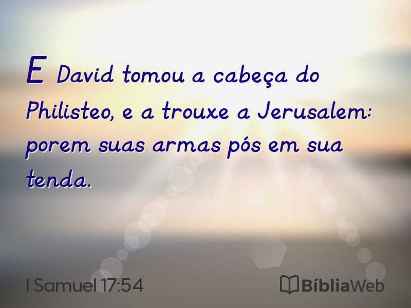 I Samuel 17:54 em imagem para compartilhar