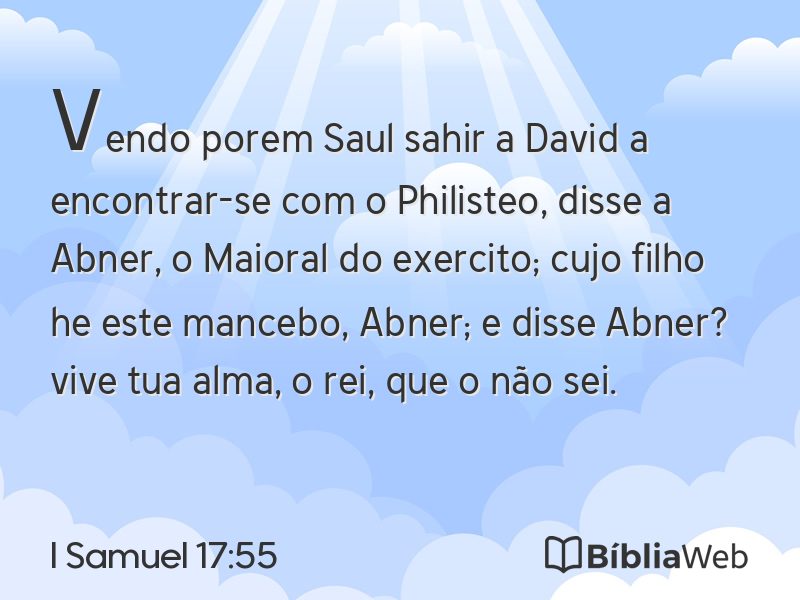 I Samuel 17:55 em imagem para compartilhar