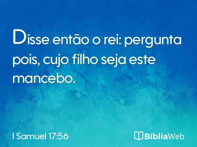 I Samuel 17:56 em imagem para compartilhar