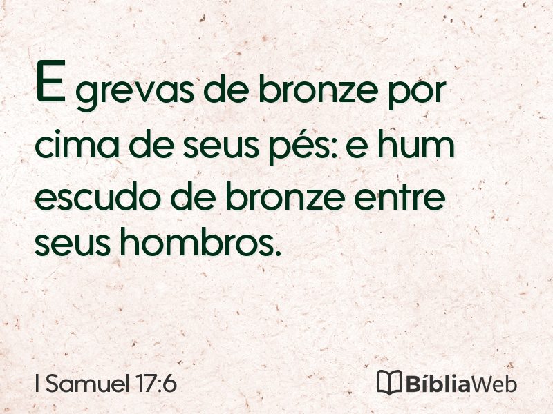 I Samuel 17:6 em imagem para compartilhar