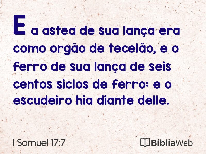 I Samuel 17:7 em imagem para compartilhar