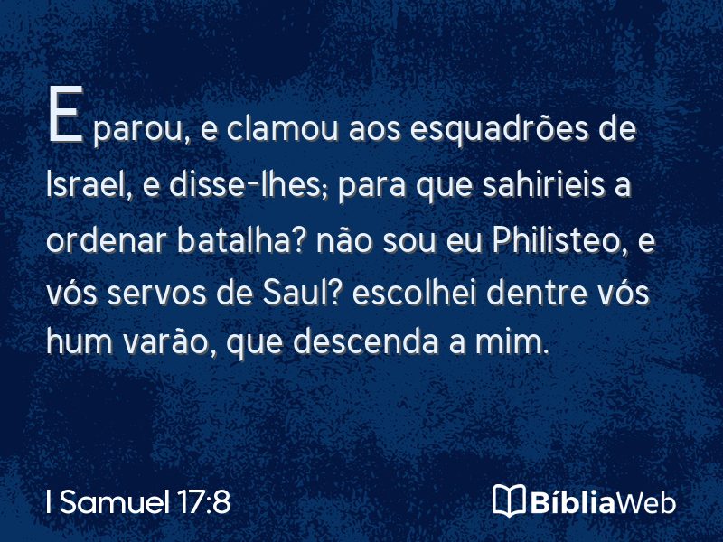 I Samuel 17:8 em imagem para compartilhar